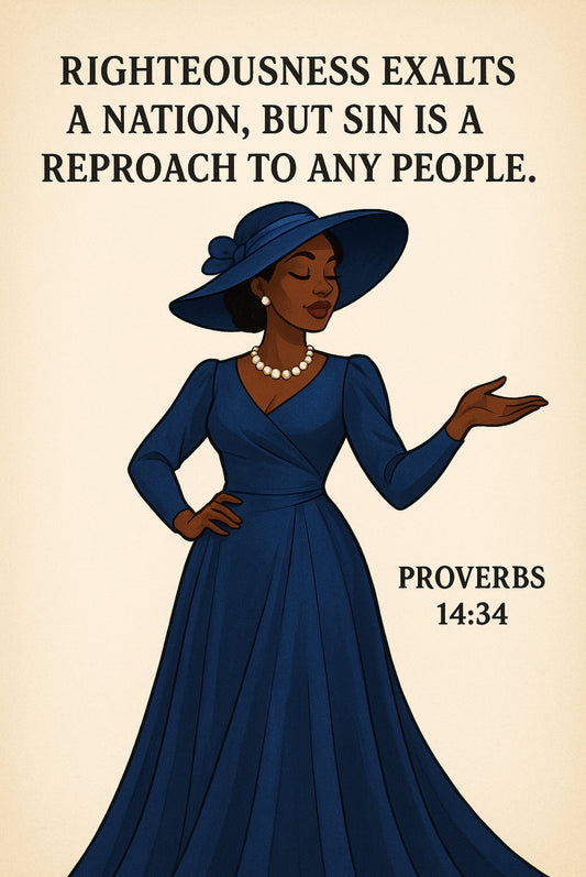 Proverbs 14:34 with Black Woman